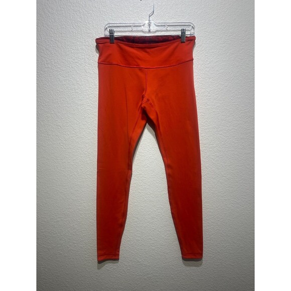 Lululemon Leggings Womens 6 Red Stretch Logo Skinny Leg Pull On Yoga Workout - Picture 1 of 12